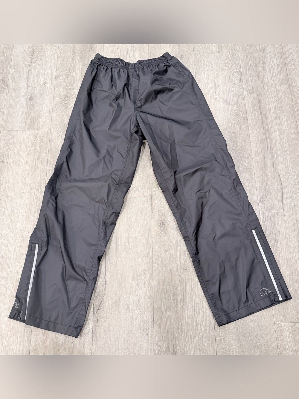 L.L.Bean Kids Youth Size 10 TEK2 Waterproof Rain Pants black Mesh Lined Full Zip